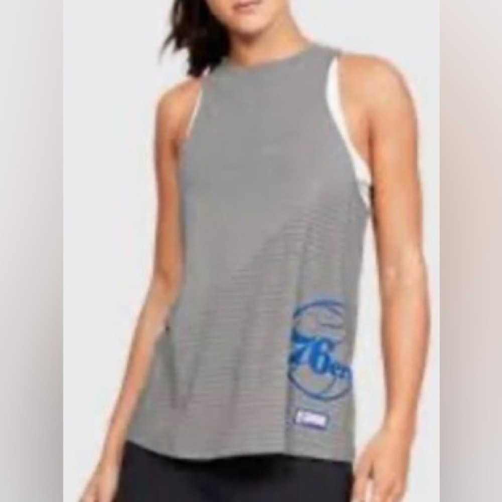 Philadelphia 76ers NBA Sixers Under Armour HeatGear Gray tank top
